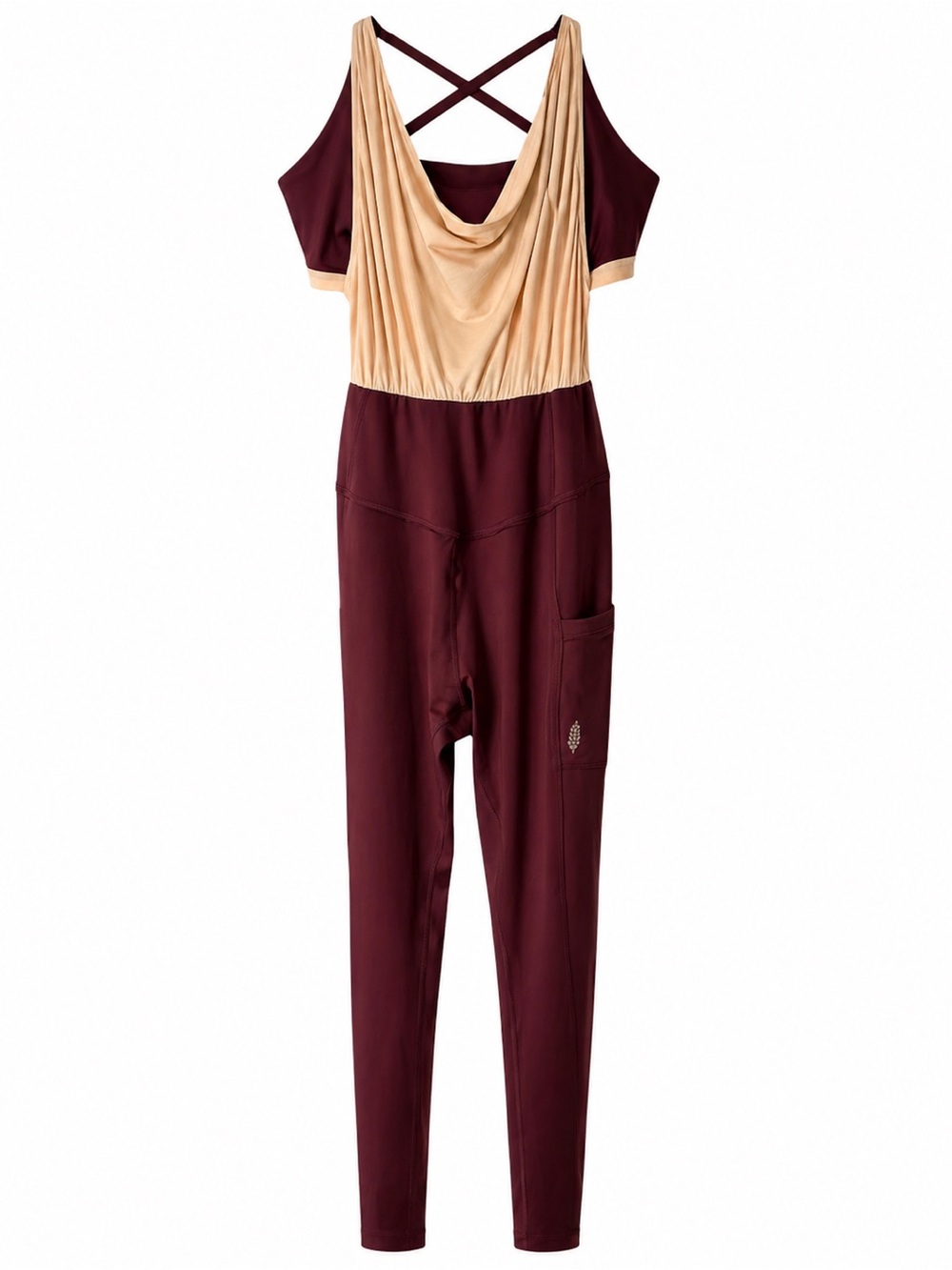 Free People Movement Layered Jumpsuit Pink Burgundy‎ Large | FP Activewear